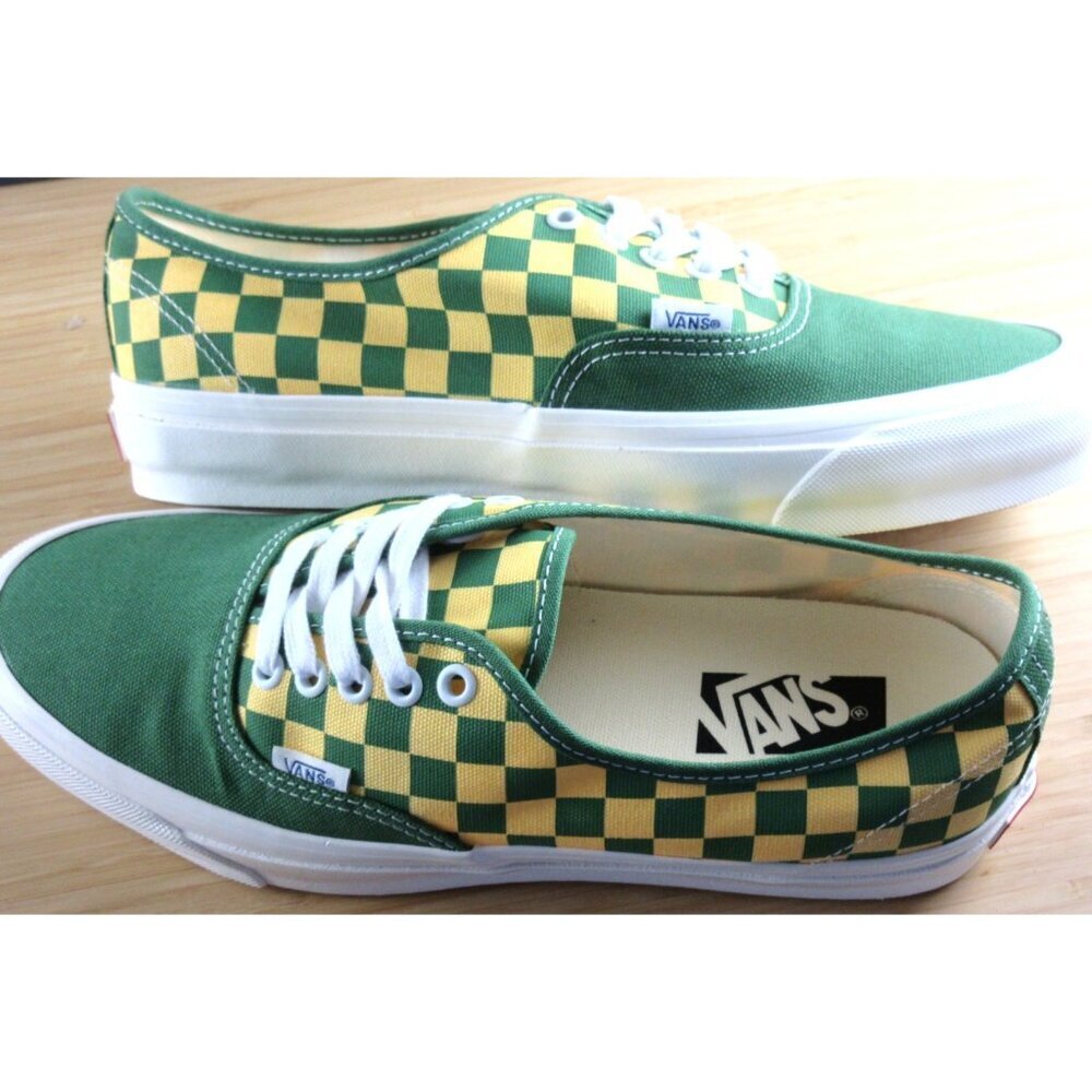 Vans Men's Lx Authentic 44 Checkerboard Fairway Green Yellow shoes Sizes NIB - Picture 7 of 7